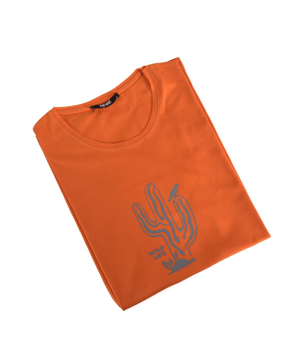 Kimland T-shirt Orange Motif Cactus Homme