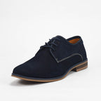 André Chaussures Derbies Élégantes en Toile Bleu Marine Homme