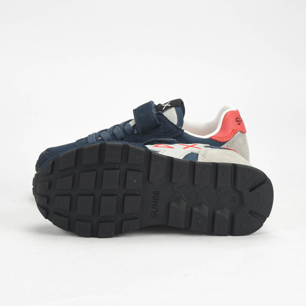SUN68 Baskets Sneakers à Scratch Enfant Bleu Marine