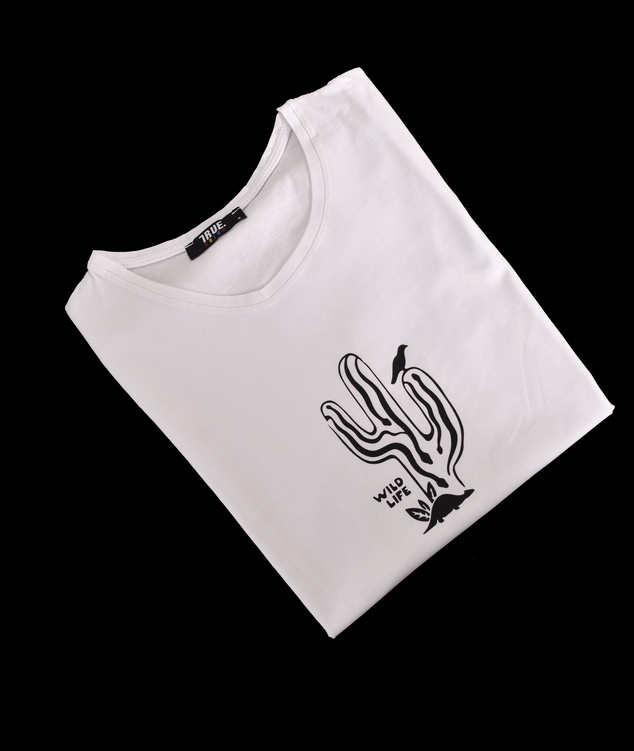 T-shirt BLANC 2  LOGO NOIR WILD LIFE