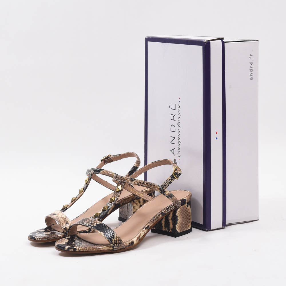André Sandales à Talons Imprimé Serpent Élégantes Femme