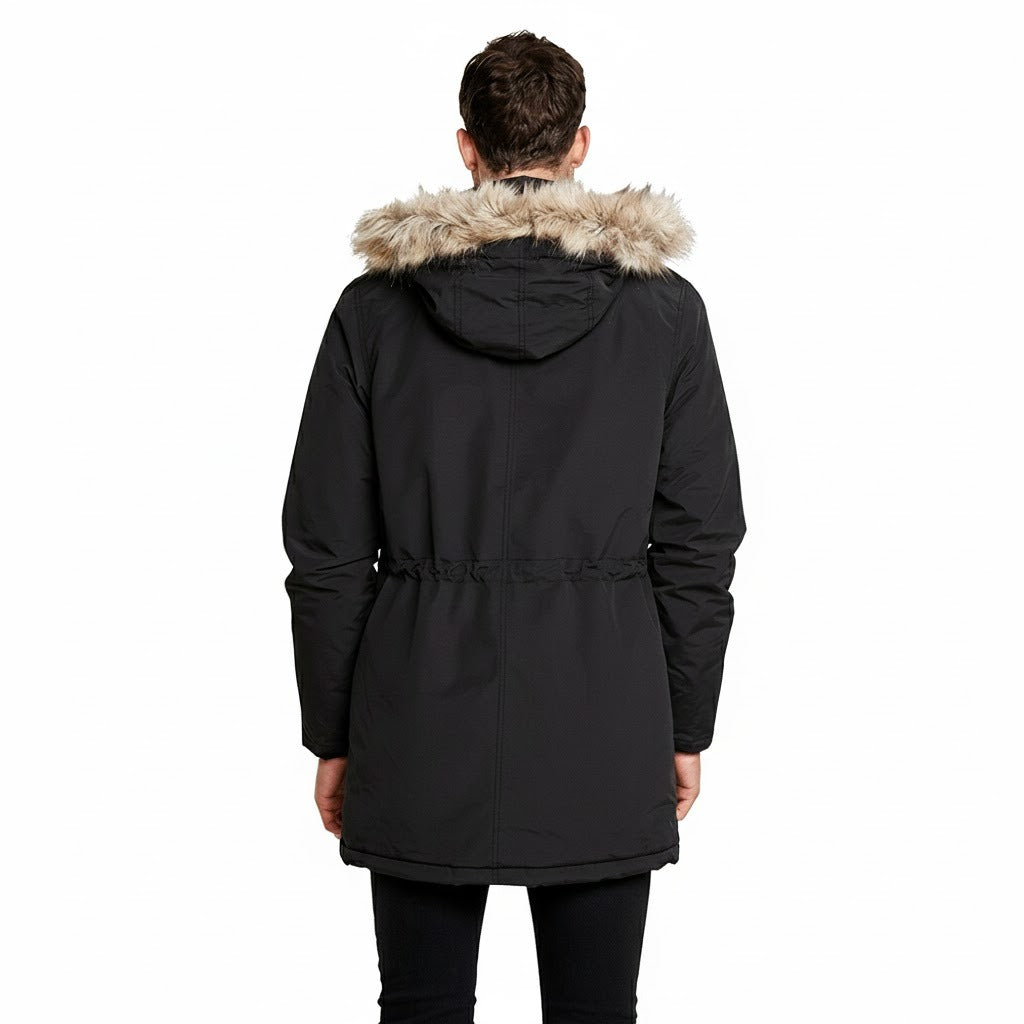 Lyle & Scott Parka d'Hiver à Capuche Fourrure Homme