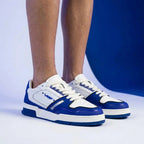 VO7 Sneakers Basses Style Urbain Blanc et Bleu Homme