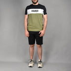 HARD1 T-shirt Tricolore Design Moderne Homme