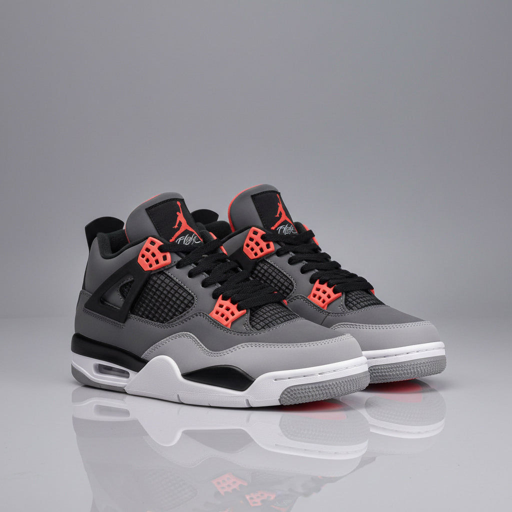 Jordan Sneakers Design Inspiré Gris et Rouge Homme