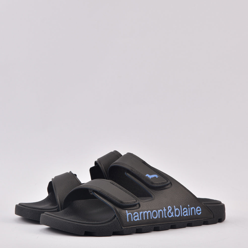 HARMONT AND BLAINE CIABATTA UOMO BLUBBER - LOGO NERO - AZZURRO  ﻿ 2