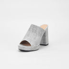 André Mules à Talons Hauts Rayées Femme