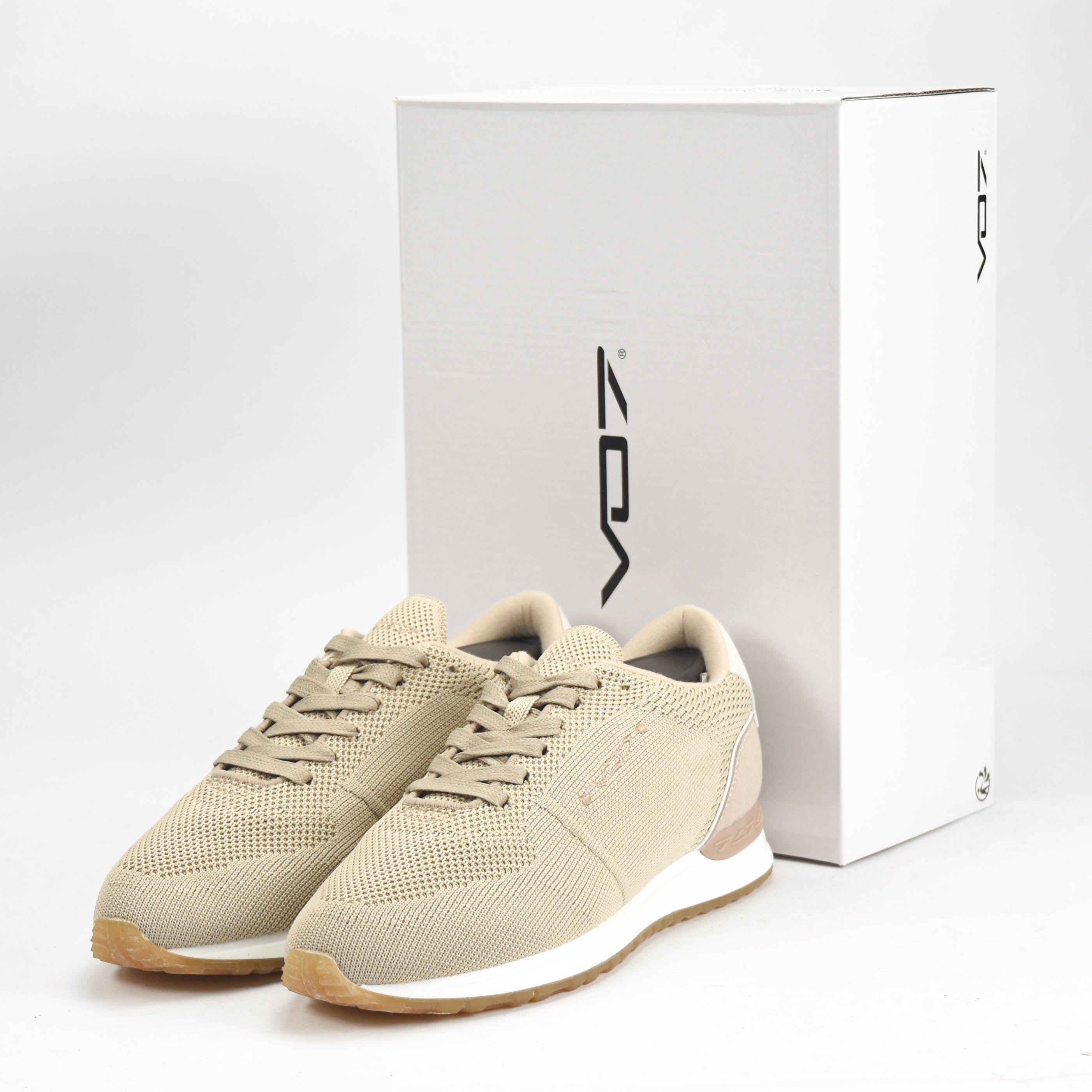 VO7 Baskets Milan Knit Beige Confortables Homme