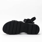 Kimland Sandales Plates Confortables Noir Femme