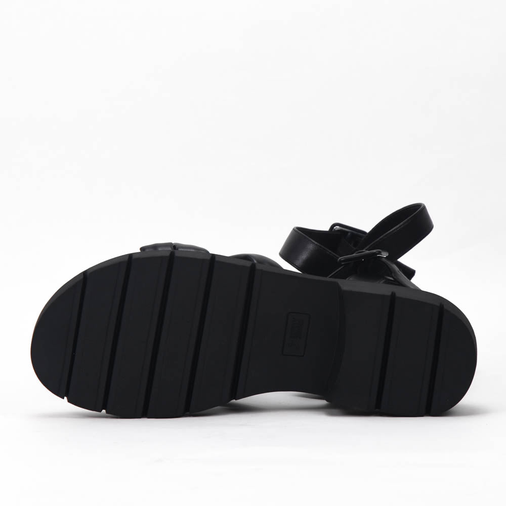 Kimland Sandales Plates Confortables Noir Femme