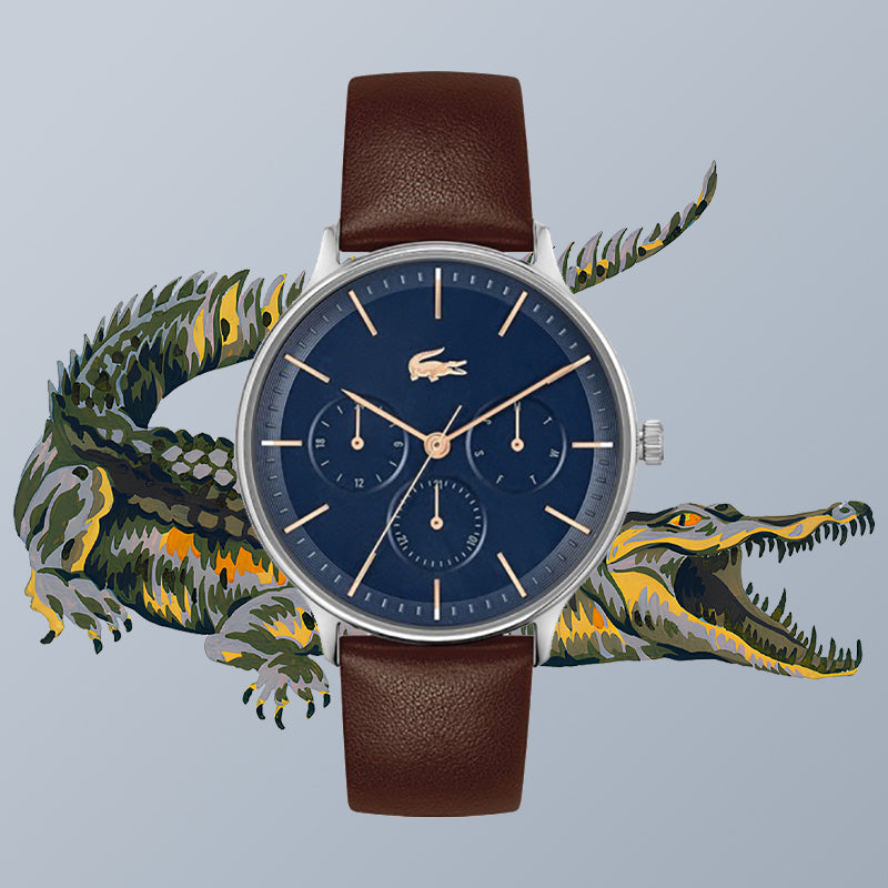 Lacoste Montre Bracelet Cuir Élégante Homme