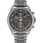 Tommy Hilfiger Montre Bracelet Acier Gris Élégante Homme