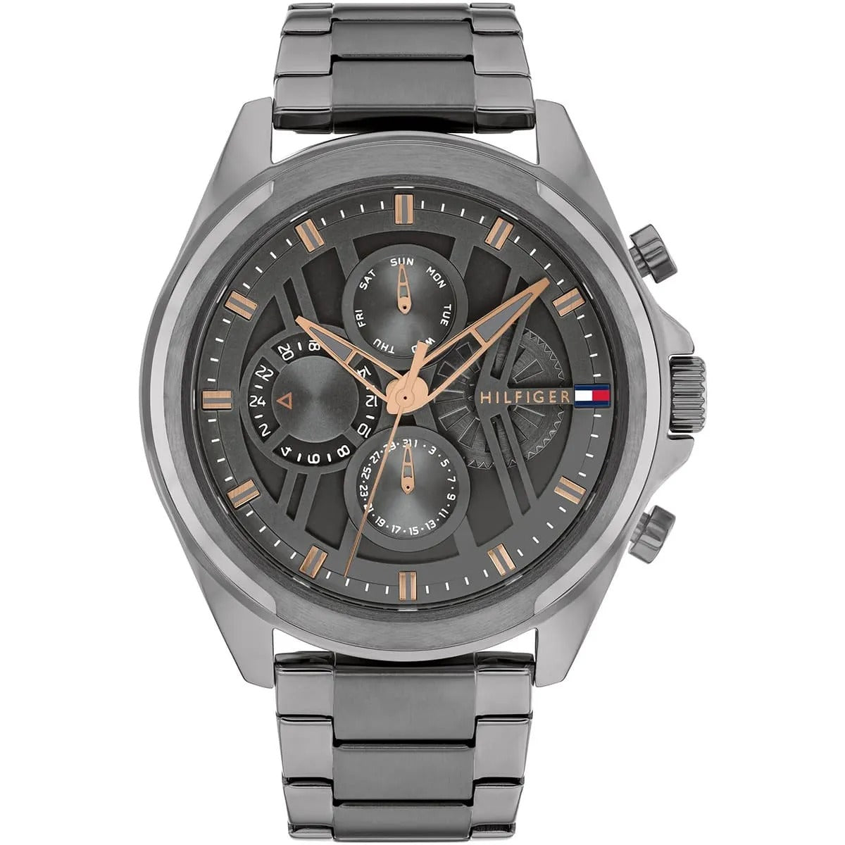 Tommy Hilfiger Montre Bracelet Acier Gris Élégante Homme