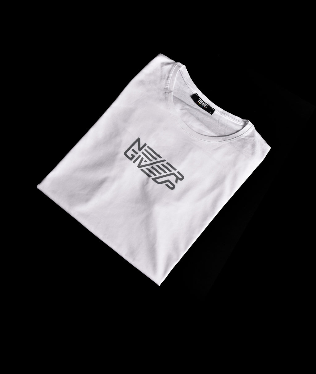 Kimland T-shirt Blanc Imprimé Never Give Up Homme
