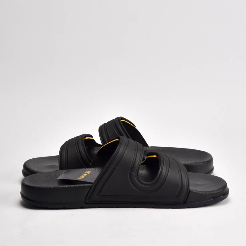 Kito Claquettes Confortables Noir et Jaune Homme