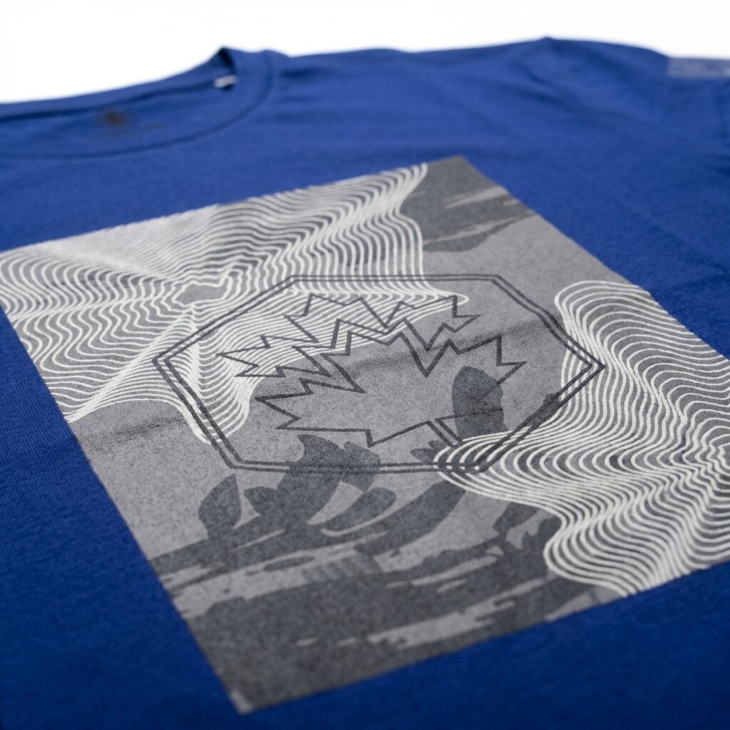 Kimland T-shirt Bleu Imprimé Graphique Homme