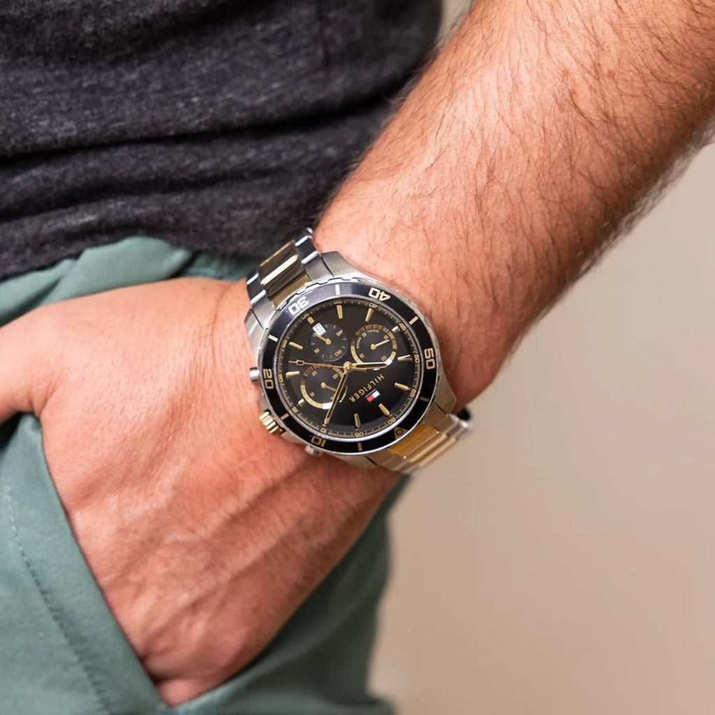 Tommy Hilfiger Montre Chronographe Bicolore Élégante Homme