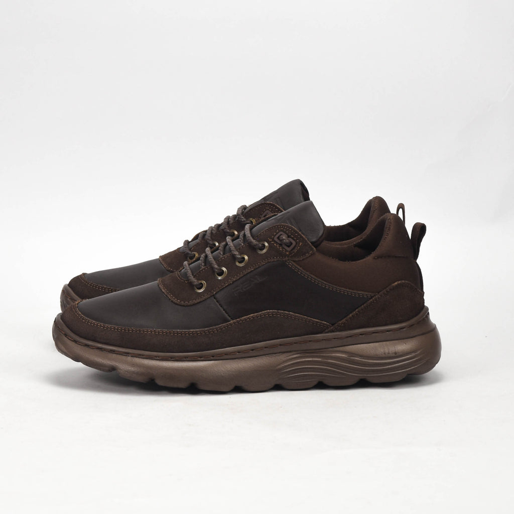 Real Shoes Baskets Marron Confortables Homme
