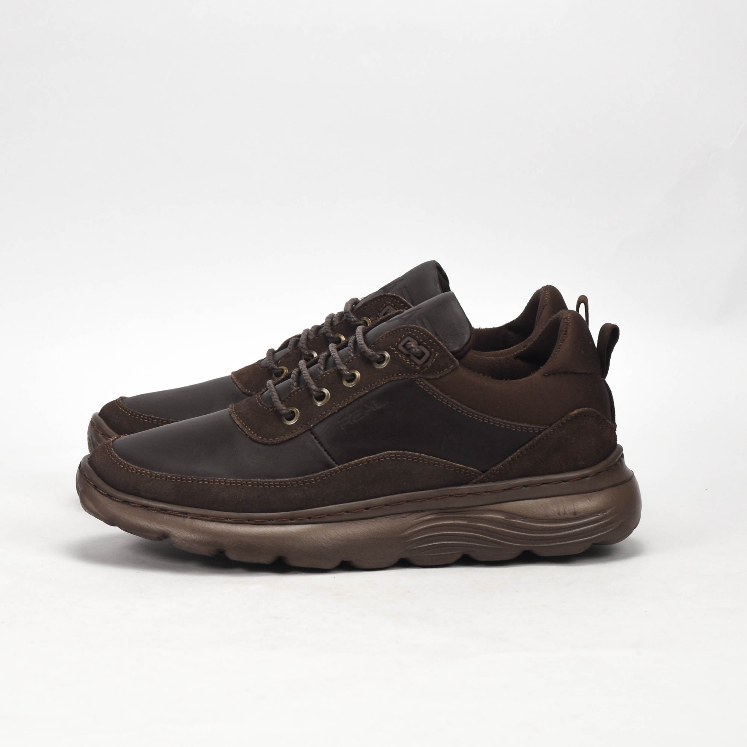 Real Shoes Baskets Marron Confortables Homme