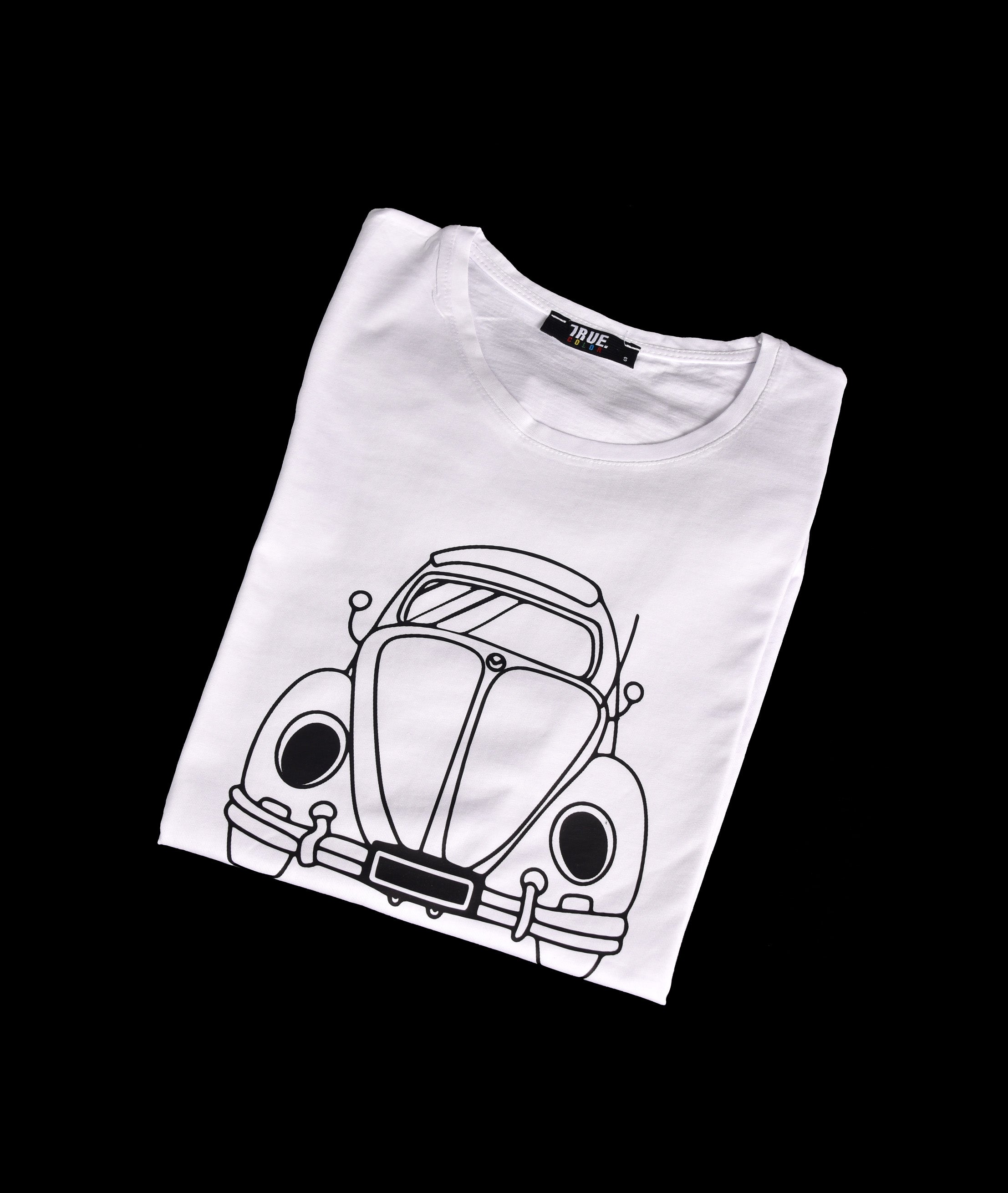 T-shirt BLANC ET NOIR 2 MOTIF VOLKSWAGEN COCCINELLE