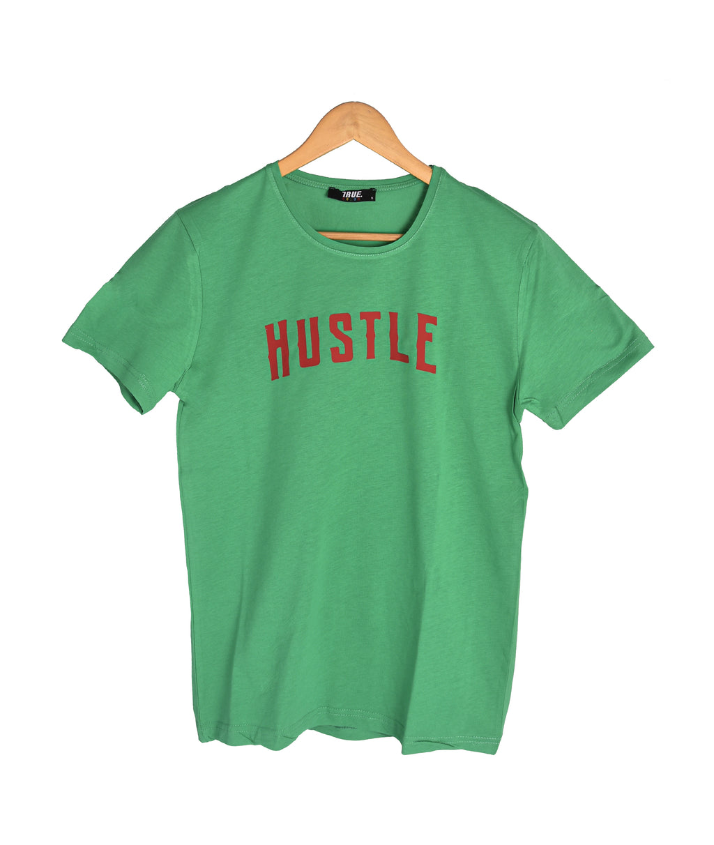 T-shirt VERT LOGO ROUGE HUSTLE