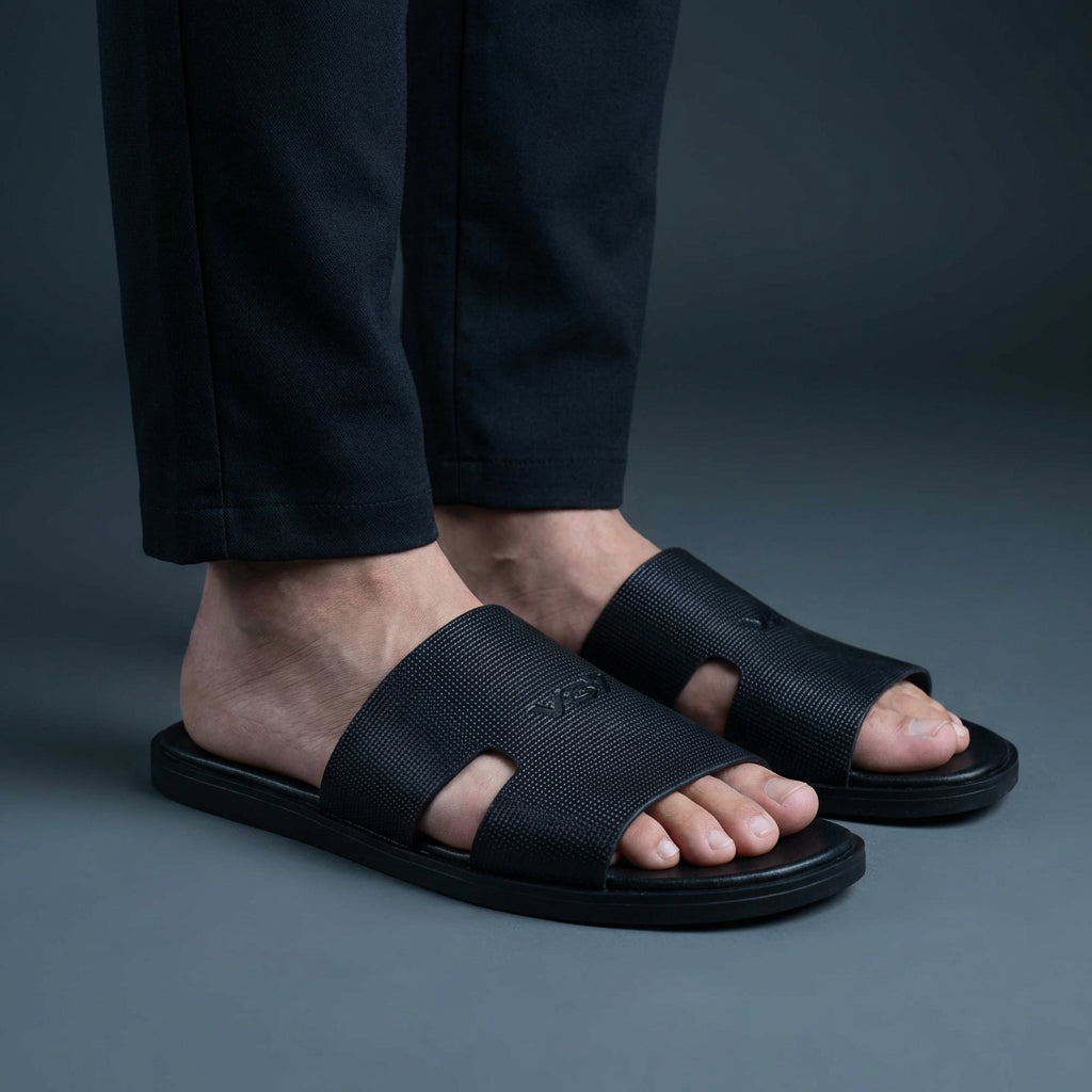 VO7 Mules Noir Élégantes pour Homme