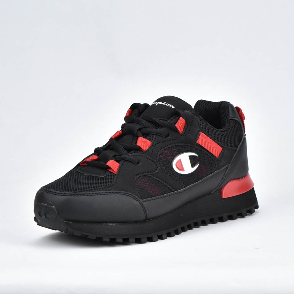 Champion Baskets Noir et Rouge Style Sportif Homme