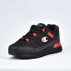 Champion Baskets Noir et Rouge Style Sportif Homme