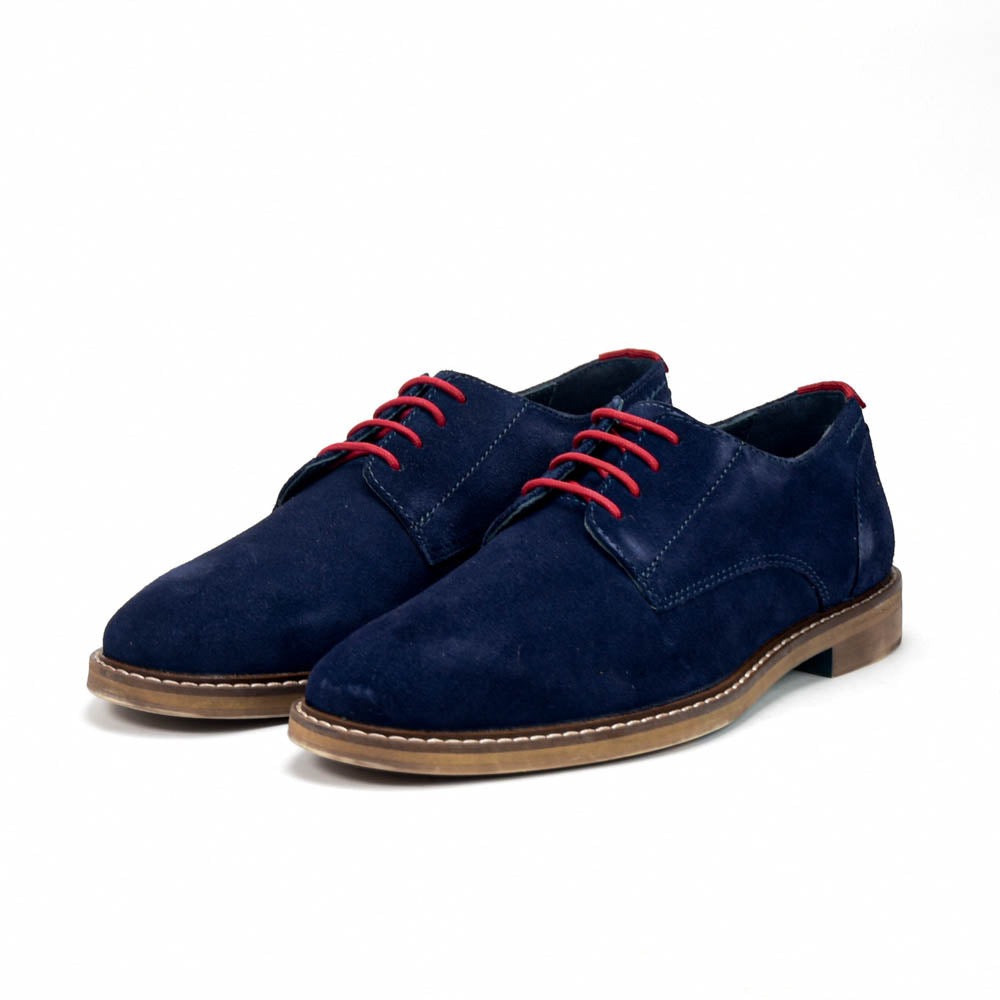 André Chaussures Derby en Daim Bleu Marine Élégantes Homme