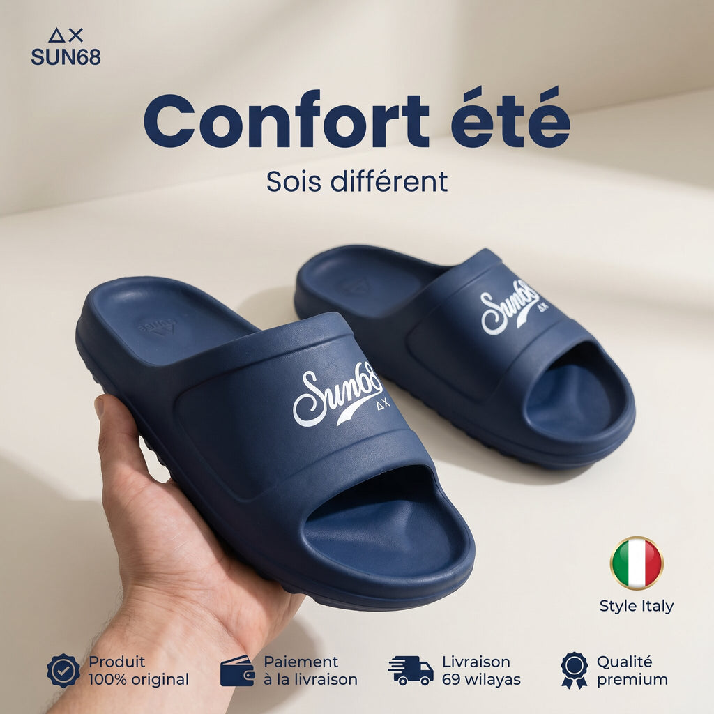 SUN68 Claquettes Monobloc Confortables Homme