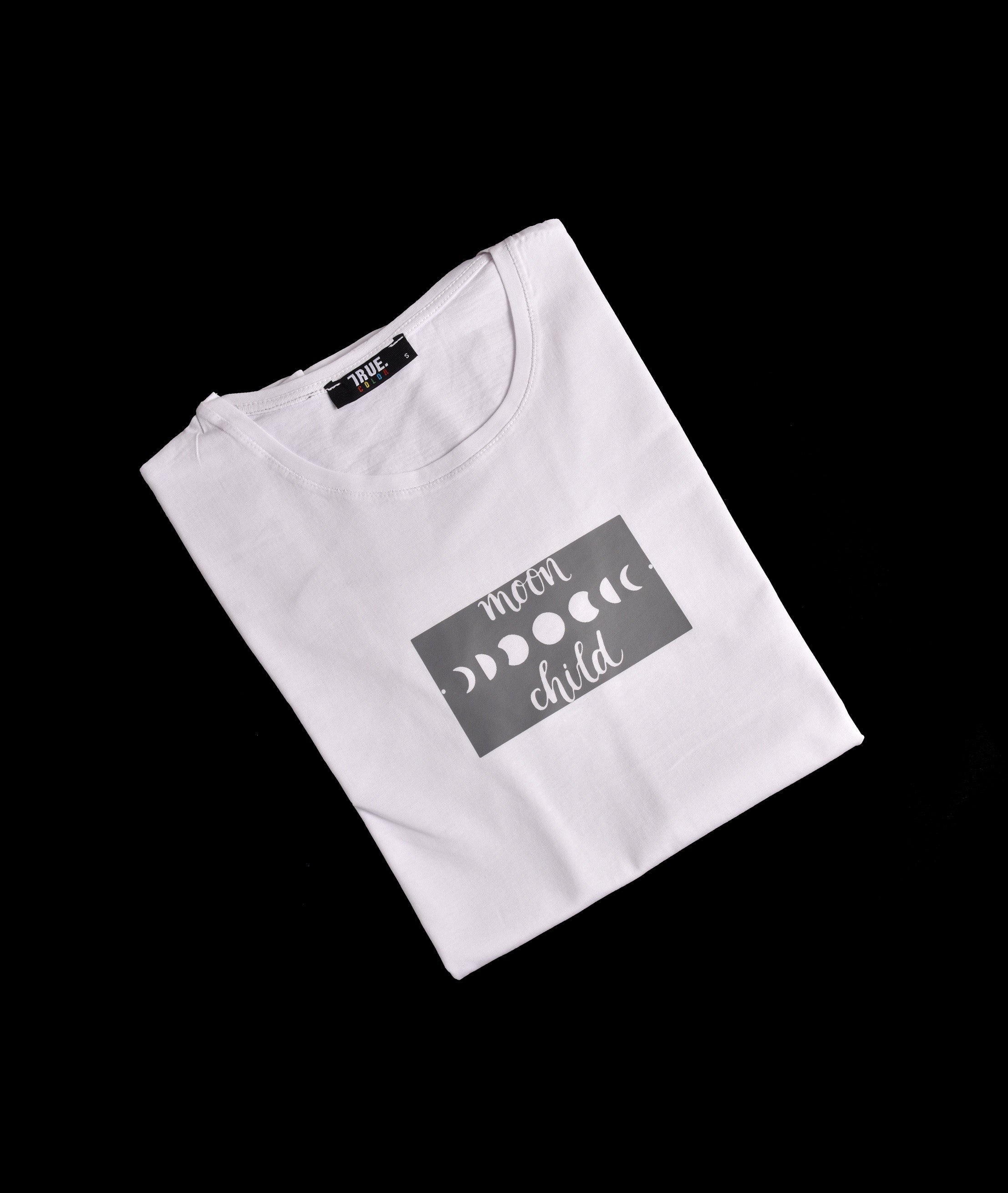 True Color T-shirt Imprimé Moon Child Blanc Homme