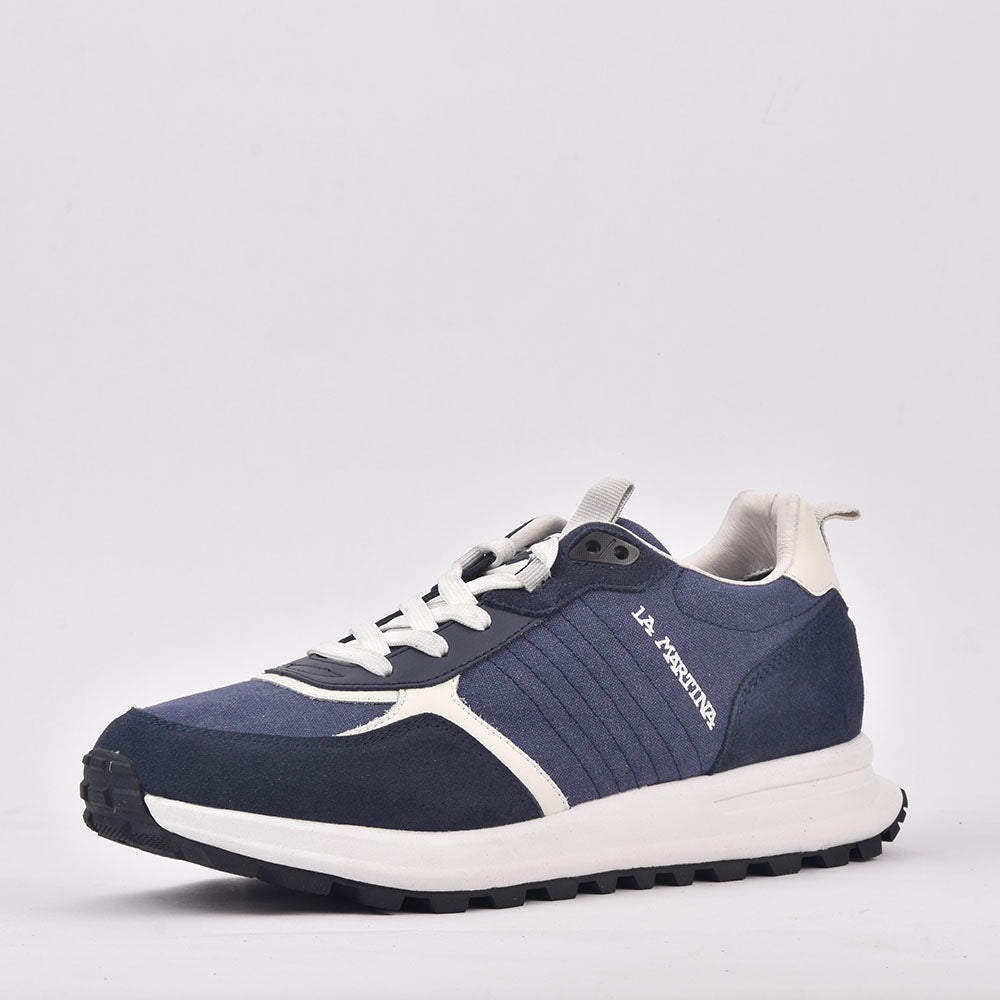 LA MARTINA SCARPA UOMO CAMOSCIO TEX FABRIC BLU﻿ 2