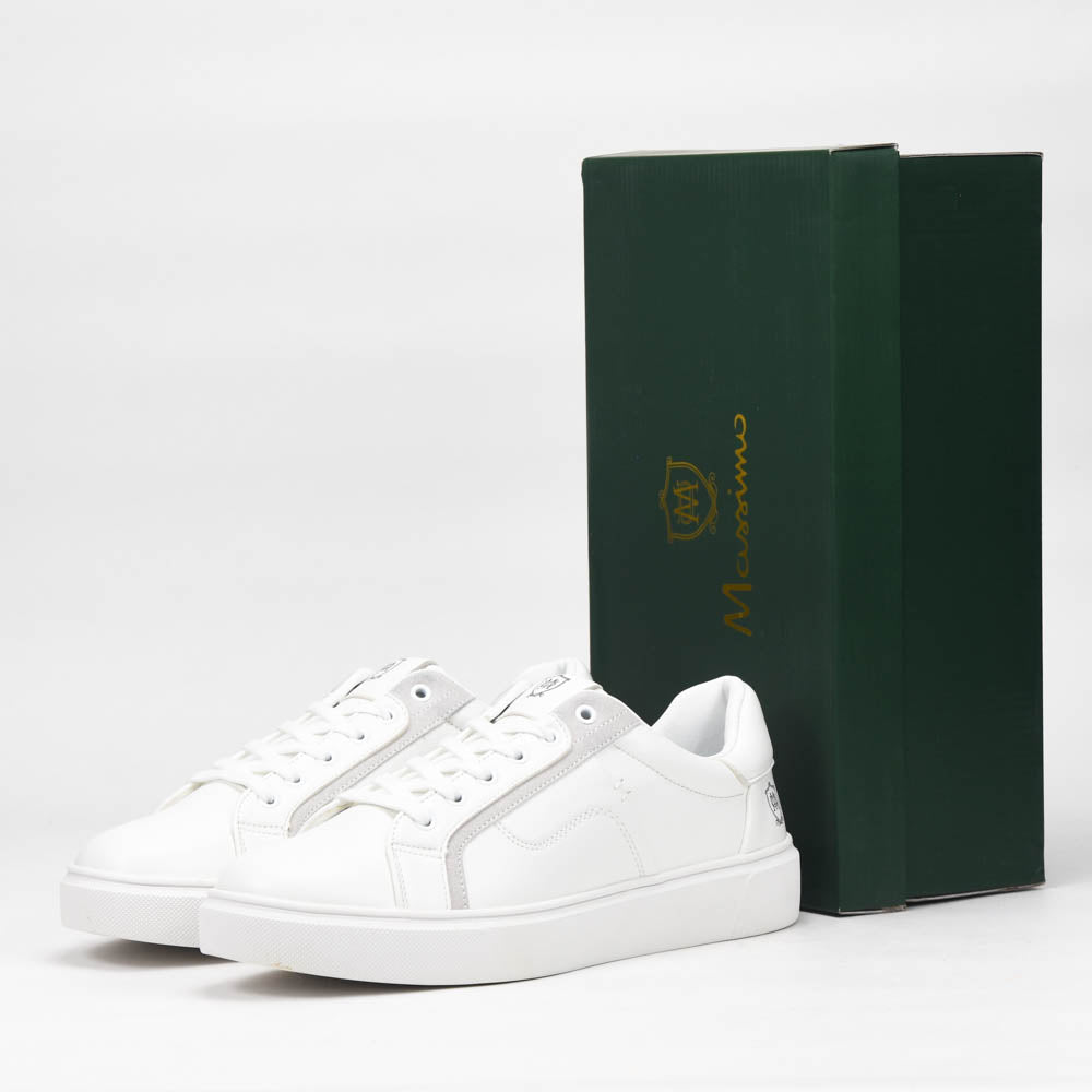 Massimo Baskets Basses Minimalistes Blanc Homme