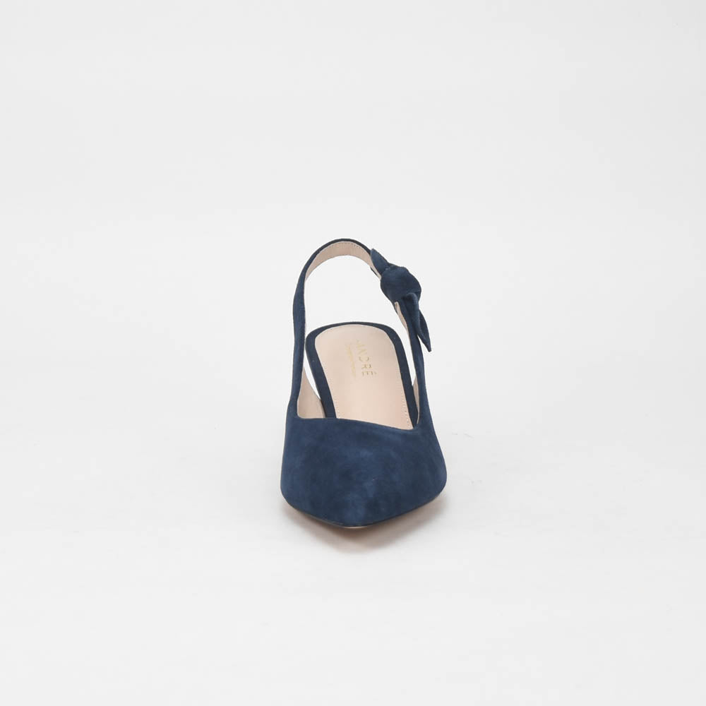 André Escarpins Slingback Daim Bleu Élégants Femme