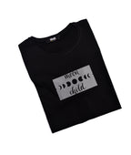 T-shirt Noir Imprimé Moon Child Unisexe