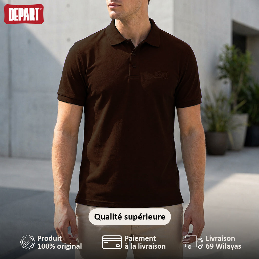 Depart Polo Marron Classique Homme