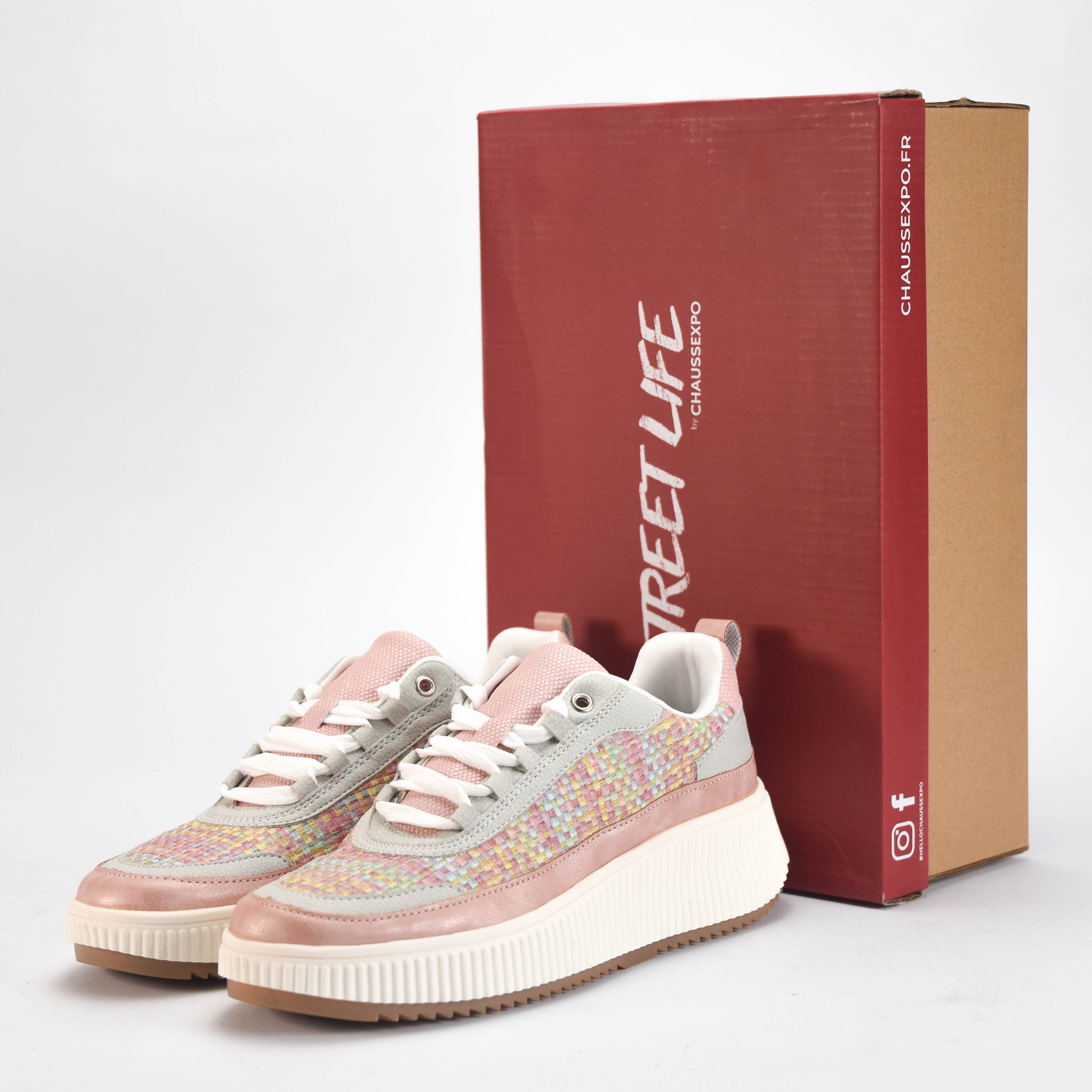 Street Life Baskets Plateforme Multicolores Femme