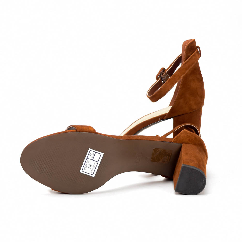 André Sandales à Talons Daim Marron Femme