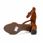 André Sandales à Talons Daim Marron Femme