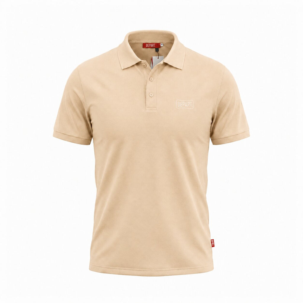 Départ Polo Homme Beige Élégant et Confortable