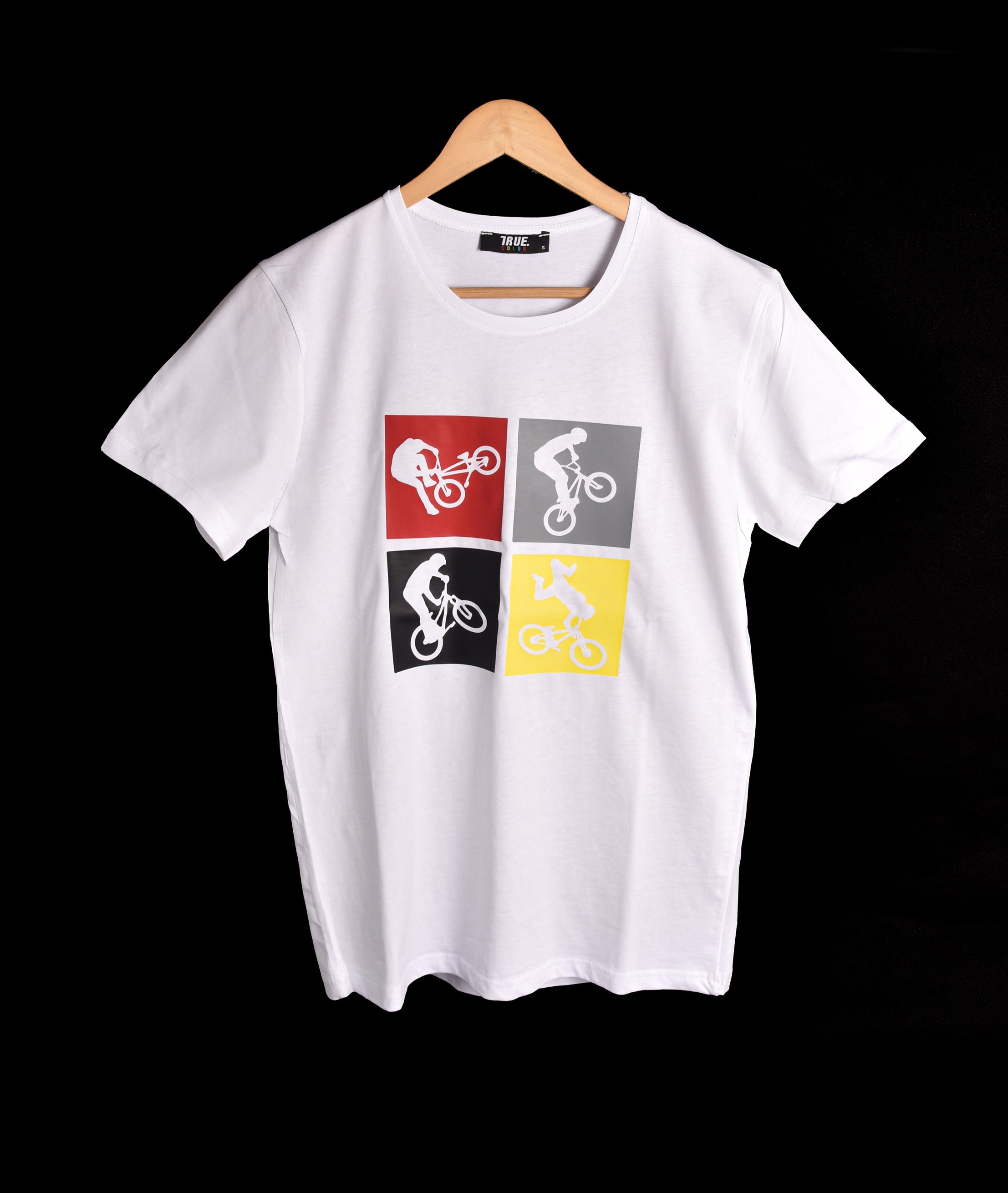 T-shirt BLANC MOTIF VELO
