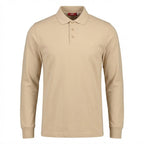 Polo Manches Longues Beige Homme Style Décontracté