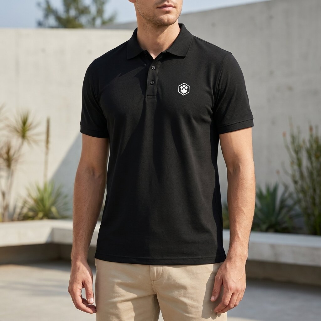 Polo Lumberjack Noir Classique Homme