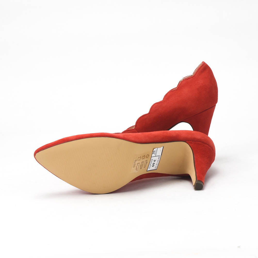 André Escarpins Daim Rouge Élégants Femme