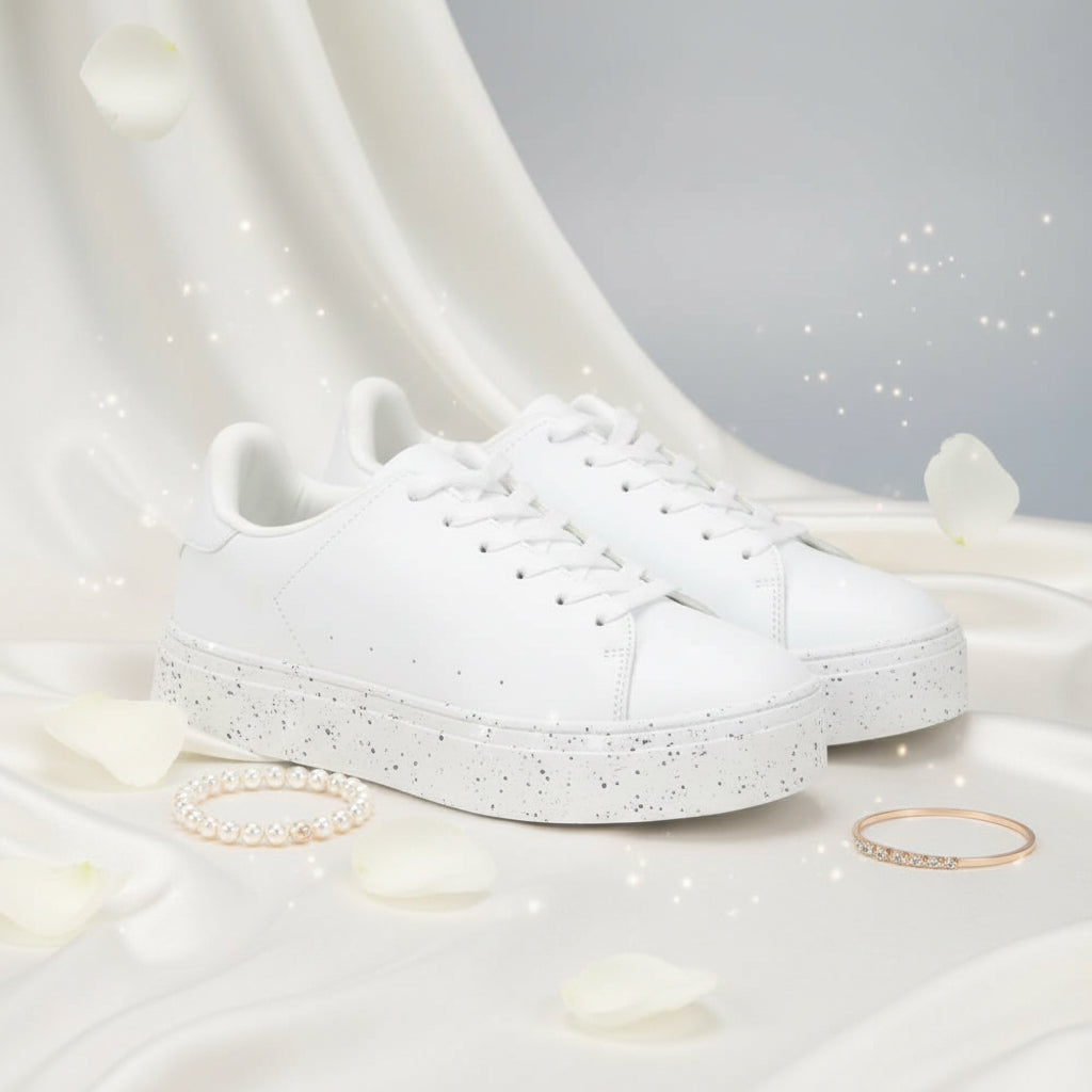 André Baskets Basses Plateforme Blanc Femme