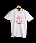 T-shirt BLANC ET ROUGE SAUMON MOTIF VOLKSWAGEN COCCINELLE
