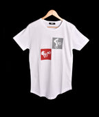 T-shirt  BLANC 2 LOGO VELO GRIS ET ROUGE