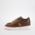Safety Jogger Baskets Basses Marron Détails Dorés Femme