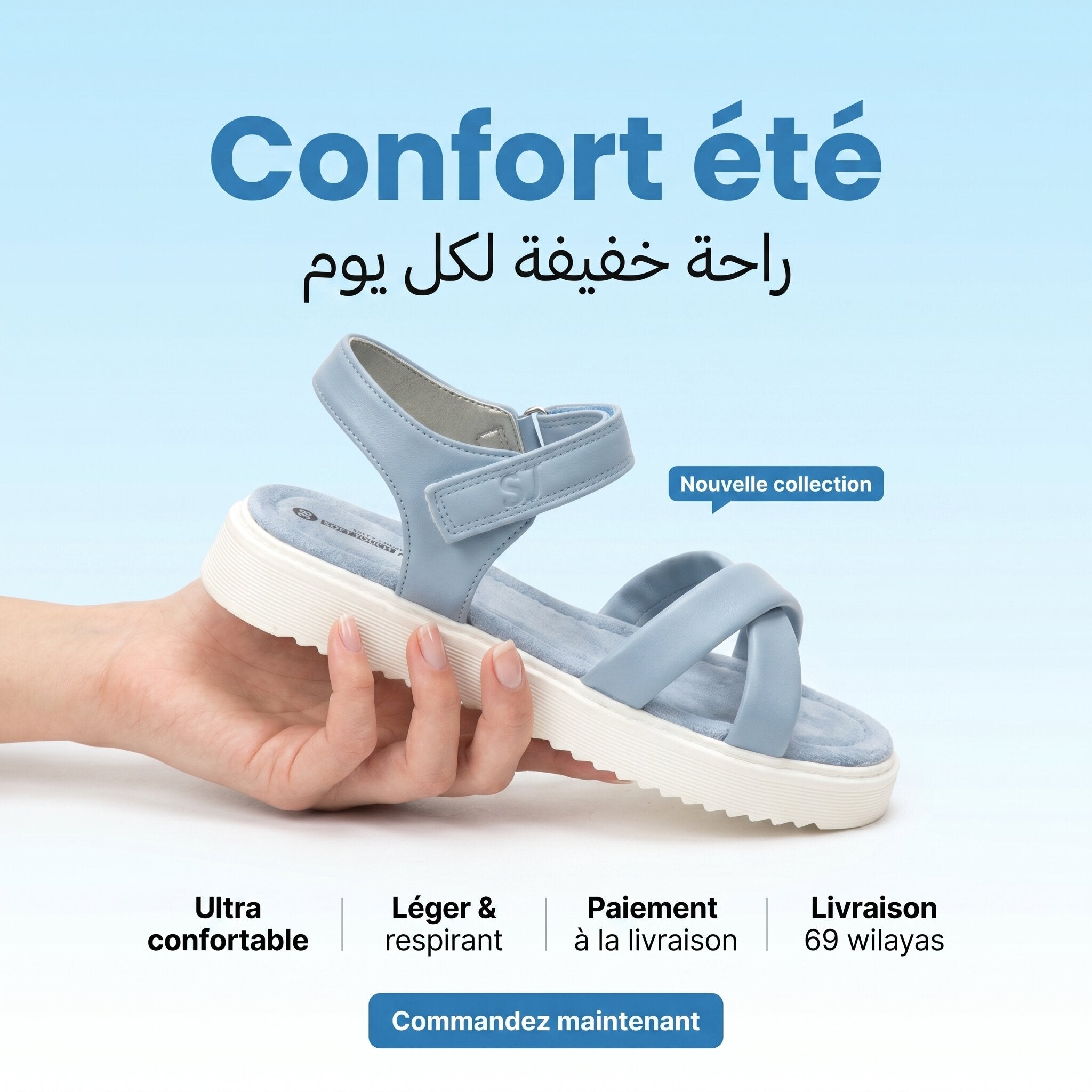 Kimland Sandales Plates Confortables Femme