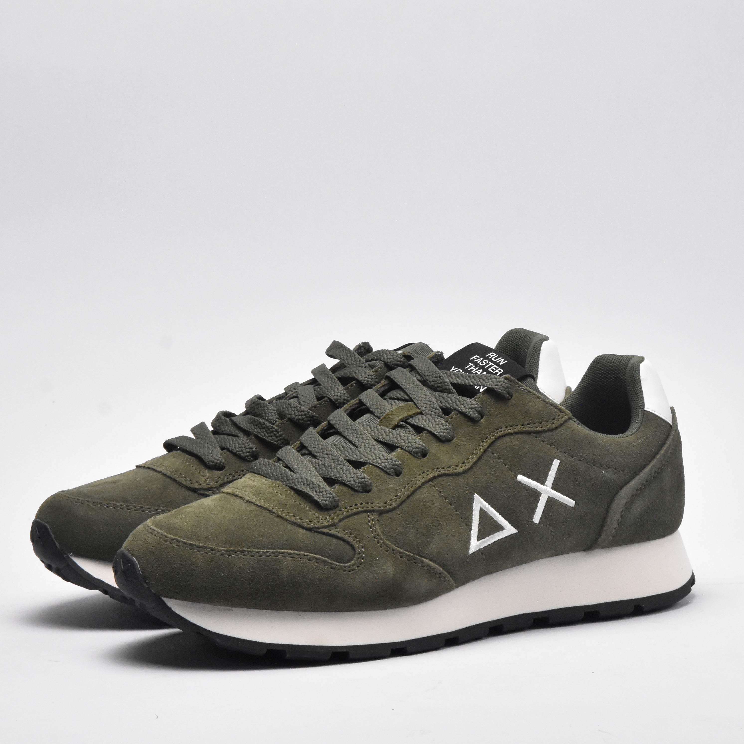 SUN68 Sneakers Tom Suede Vert Militaire Homme